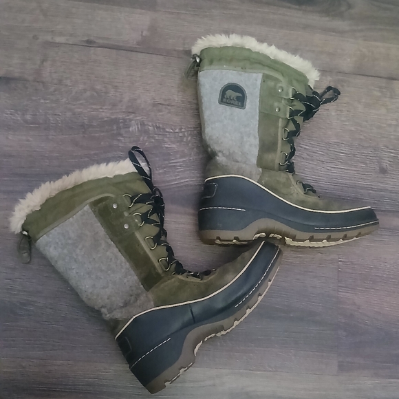 Sorel Tivoli III High Boot Nori/Black Lace Up Waterproof Size 7 - Picture 3 of 9